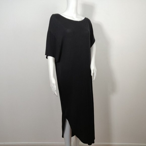 FREE PEOPLE Beach Tunic Midi Dress Size XS Black Stretch Slouchy Casual Relaxed - Picture 6 of 9